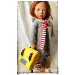 CARTABLE POUR POUPEES JAUNE - accessoire pour poupées