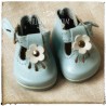 CHAUSSURES AVEC FLEUR WAGNER EN CUIR ORANGE ( WICHTEL 26 CM) - chaussures de poupées
