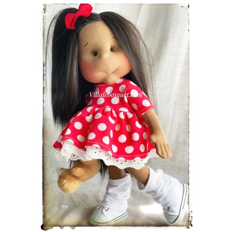 DEBBIE, 38 CM, avec squelette de mouvement POUPEE EN TISSU DES LULLU DOLLS