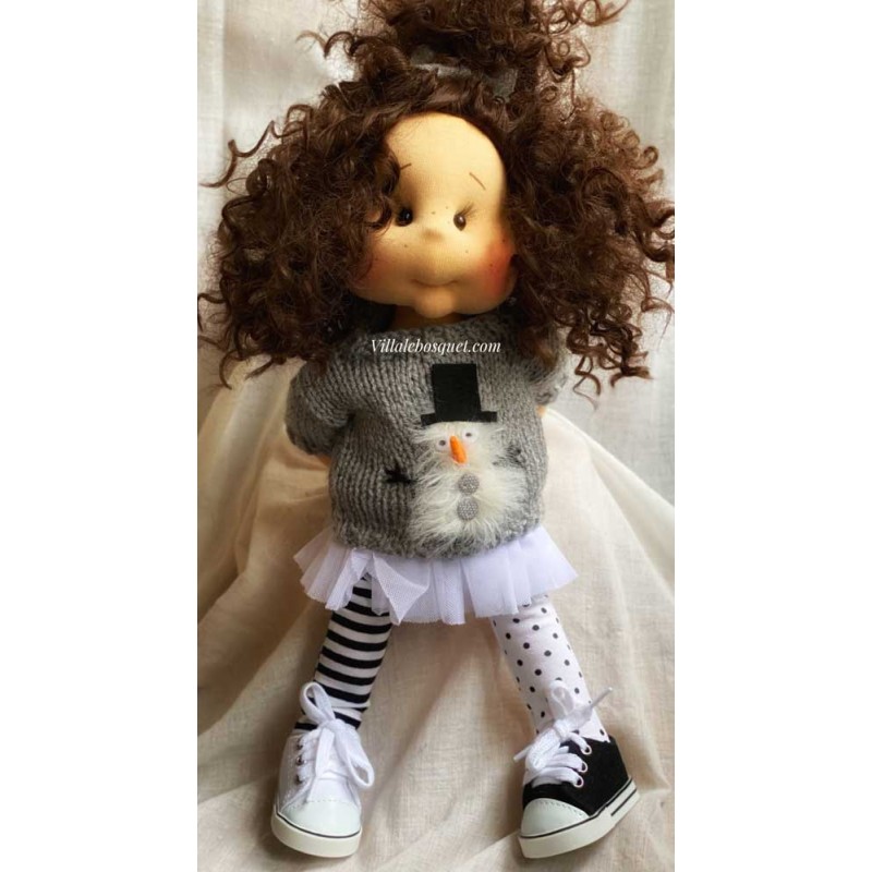 NADIA, 40 CM, avec squelette de mouvement POUPEE EN TISSU DES LULLU DOLLS