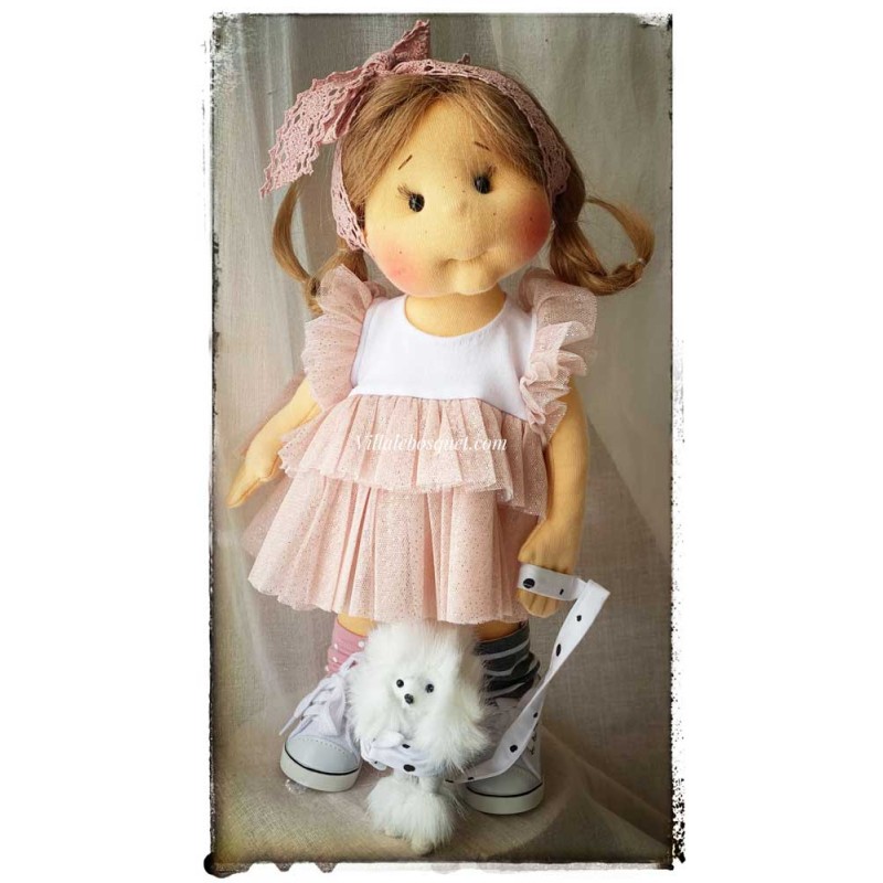 LUSIA, 40 CM, avec squelette de mouvement POUPEE EN TISSU DES LULLU DOLLS