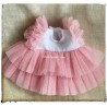 ROBE ROSE A RUCHES POUR LULLUDOLLS