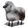 DECO MAISON GRAND MOUTON GRIS - déco-mouton en bois avec véritable toison de laine