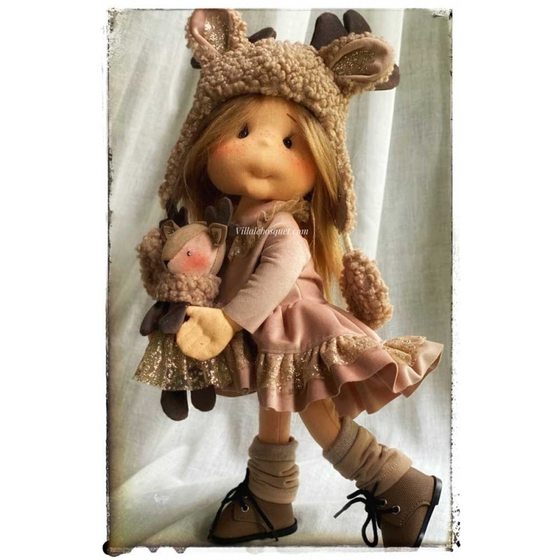 RENNA, 40 CM, avec squelette de mouvement POUPEE EN TISSU DES LULLU DOLLS