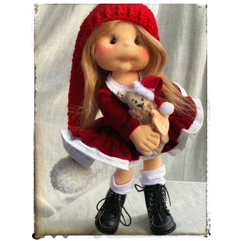 SAINTIE, 40 CM, avec squelette de mouvement POUPEE EN TISSU DES LULLU DOLL