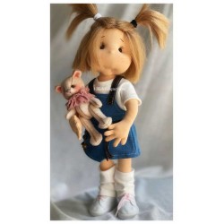 ALISON, 38 cm, with movement skeleton LULLU DOLLS CLOTH DOLL