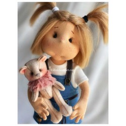 ALISON, 38 cm, with movement skeleton LULLU DOLLS CLOTH DOLL