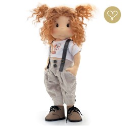NELLY, 38 cm, Collectors doll with fingers, LULLU DOLLS CLOTH DOLL