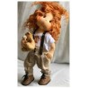 NELLY, 38 cm, Collectors doll with fingers, LULLU DOLLS CLOTH DOLL