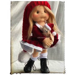 SAINTIE, 40 CM, avec squelette de mouvement POUPEE EN TISSU DE