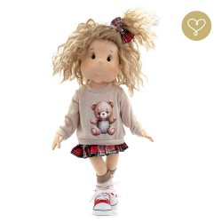 MIMI, 38 cm, Collectors doll with fingers, LULLU DOLLS CLOTH DOLL