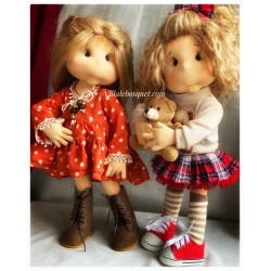 MIMI, 38 cm, Collectors doll with fingers, LULLU DOLLS CLOTH DOLL