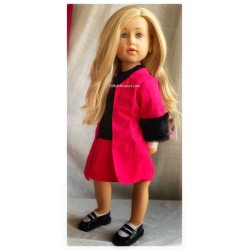 RED BLACK COAT UN-BOXED FOR HAPPY KIDZ DOLLS + HANNAH GÖTZ
