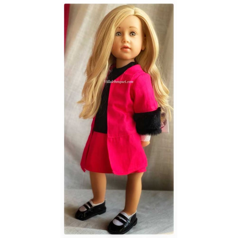 RED BLACK COAT UN-BOXED FOR HAPPY KIDZ DOLLS + HANNAH GÖTZ
