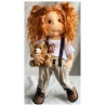 NELLY, 38 cm, Collectors doll with fingers, LULLU DOLLS CLOTH DOLL