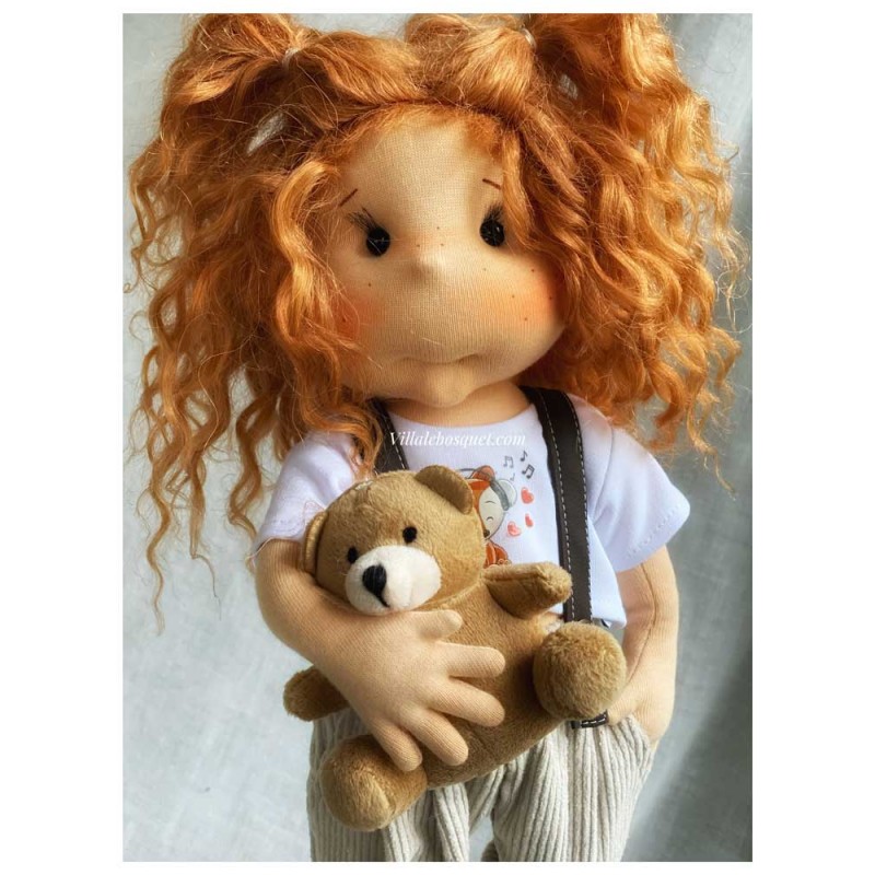 NELLY, 38 cm, Collectors doll with fingers, LULLU DOLLS CLOTH DOLL NELLY, 38 cm, Collectors doll with fingers, LULLU DOLLS CLOTH DOLL