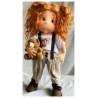 NELLY, 38 cm, Collectors doll with fingers, LULLU DOLLS CLOTH DOLL