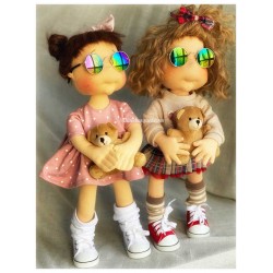 MIMI, 38 cm, Collectors doll with fingers, LULLU DOLLS CLOTH DOLL