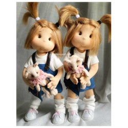 ALISON, 38 cm, with movement skeleton LULLU DOLLS CLOTH DOLL