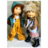 CAROLINE, 40 CM, avec squelette de mouvement POUPEE EN TISSU DES LULLU DOLLS