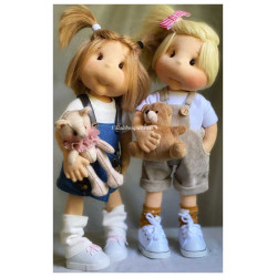 ALISON, 38 cm, with movement skeleton LULLU DOLLS CLOTH DOLL