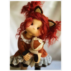 LISA, 40 CM, avec squelette de mouvement POUPEE EN TISSU DES LULLU DOLLS