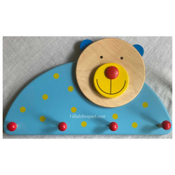 PORTE MANTEAU NOUNOURS - porte-manteau en bois - déco chambre d'enfant