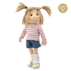 T-SHIRT RAYEE ROSE POUR LES POUPEES LULLU DOLLS