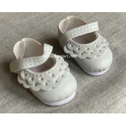 MINOUCHE Ballerines blanches - Chaussures de poupées