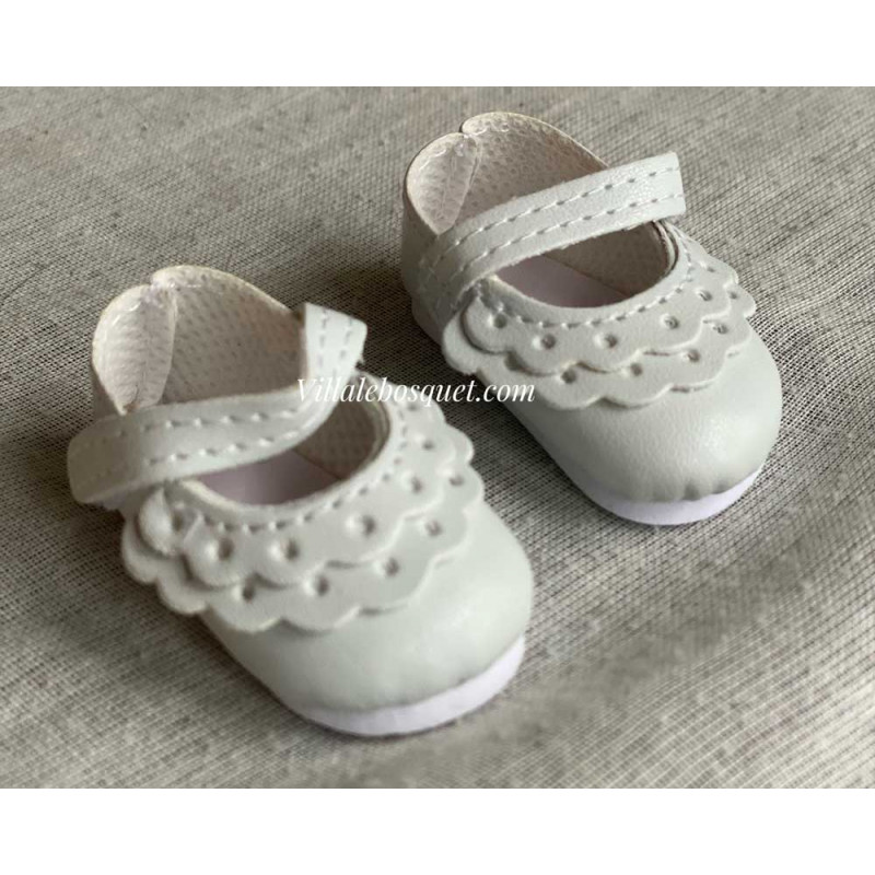 MINOUCHE Ballerines blanches - Chaussures de poupées