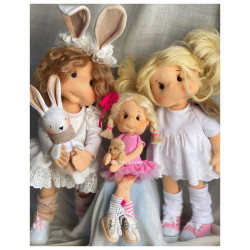 BOBBY, 40 CM, avec squelette de mouvement POUPEE EN TISSU DES LULLU DOLLS