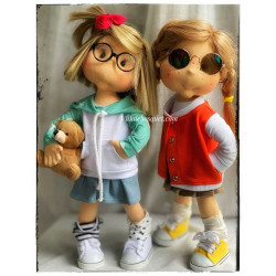 FIFI, 40 CM, avec squelette de mouvement POUPEE EN TISSU DES LULLU DOLLS