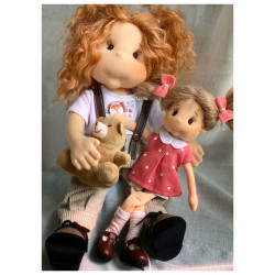 NELLY, 38 cm, with movement skeleton LULLU DOLLS CLOTH DOLL