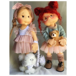GUSIA, avec squelette de mouvement POUPEE EN TISSU DES LULLU DOLL