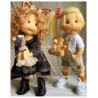 RAVEN, 40 CM, avec squelette de mouvement POUPEE EN TISSU DES LULLU DOLLS